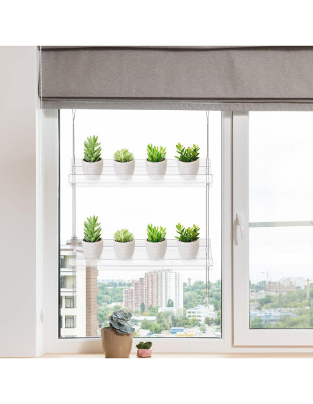 Estantes de Ventana Acrílicos Sumerflos 2 Niveles 40.64x15.24 cm