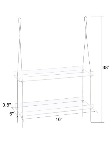 Estantes de Ventana Acrílicos Sumerflos 2 Niveles 40.64x15.24 cm