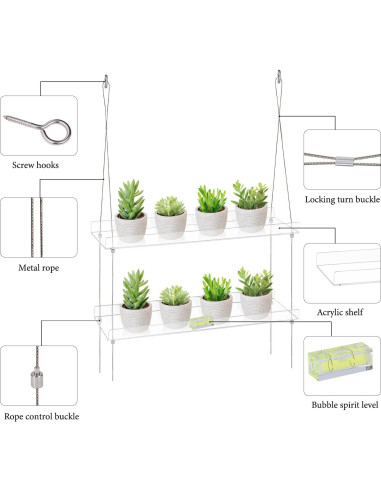 Estantes de Ventana Acrílicos Sumerflos 2 Niveles 40.64x15.24 cm