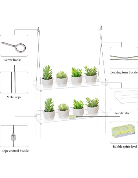 Estantes de Ventana Acrílicos Sumerflos 2 Niveles 40.64x15.24 cm