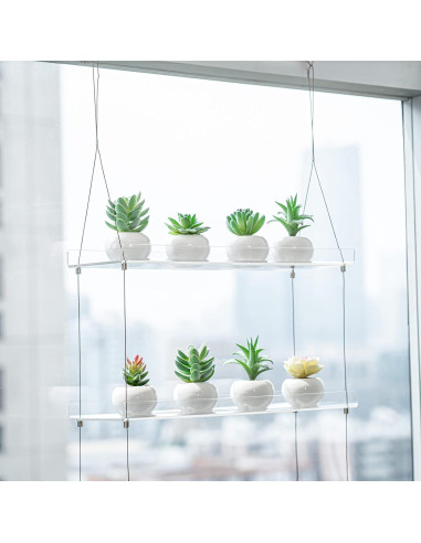 Estantes de Ventana Acrílicos Sumerflos 2 Niveles 40.64x15.24 cm