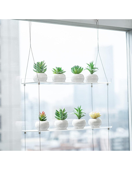 Estantes de Ventana Acrílicos Sumerflos 2 Niveles 40.64x15.24 cm