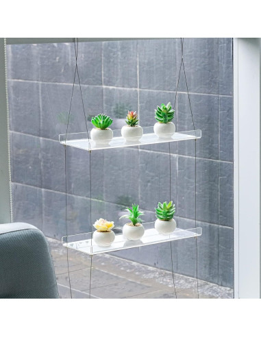 Estantes de Ventana Acrílicos Sumerflos 2 Niveles 40.64x15.24 cm