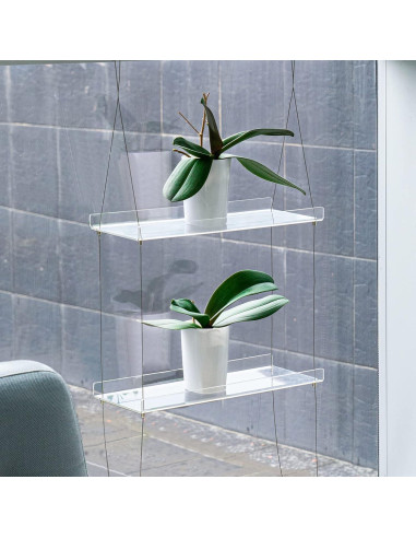 Estantes de Ventana Acrílicos Sumerflos 2 Niveles 40.64x15.24 cm