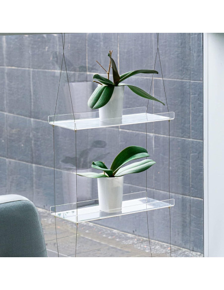 Estantes de Ventana Acrílicos Sumerflos 2 Niveles 40.64x15.24 cm