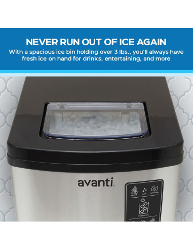 Fabricador de Hielo en Nugget Avanti Digital 15 kg Acero Inoxidable