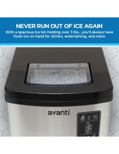 Fabricador de Hielo en Nugget Avanti Digital 15 kg Acero Inoxidable
