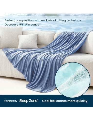 Manta Refrescante SLEEP ZONE Reina Azul Doble Cara 228x228 cm
