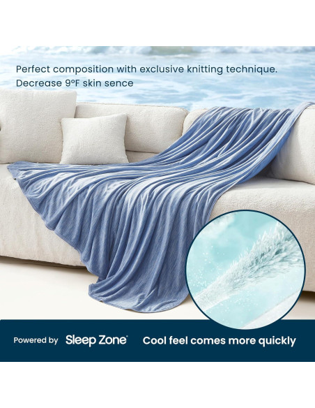 Manta Refrescante SLEEP ZONE Reina Azul Doble Cara 228x228 cm
