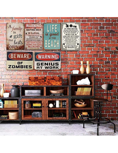 Letrero de Metal Vintage KONMPFEY 20x30 cm Decoración Retro