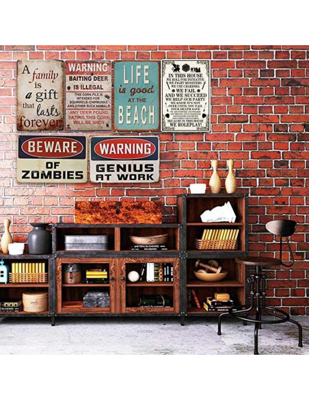 Letrero de Metal Vintage KONMPFEY 20x30 cm Decoración Retro