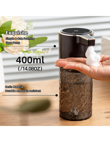 Dispensador Automático de Jabón Espumoso Haocoott 385 mL Negro