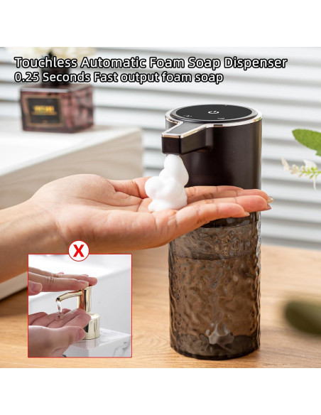 Dispensador Automático de Jabón Espumoso Haocoott 385 mL Negro