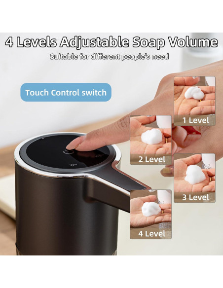 Dispensador Automático de Jabón Espumoso Haocoott 385 mL Negro