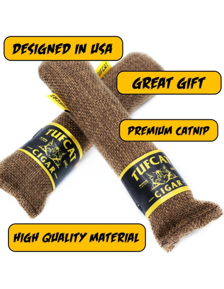 Cigarro de Catnip TUFCAT para Gatos - Juguete Marrón 1-Pack