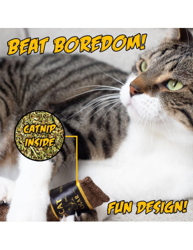 Cigarro de Catnip TUFCAT para Gatos - Juguete Marrón 1-Pack
