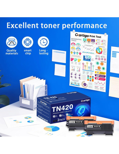 Cartucho de Tóner Negro Cartigo TN420 Paquete de 2