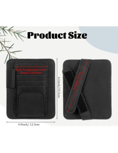 Organizador de Visera de Coche Hariendny 15.5x12.5cm Cuero PU 2