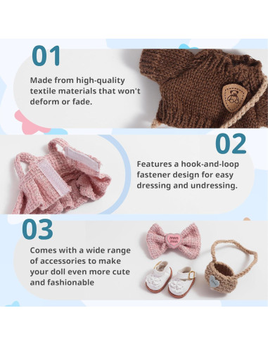 Conjunto de Ropa para Muñecas Quorineo 15-17cm con Accesorios