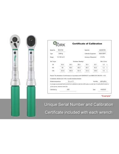 Llave de Torque Digital eTORK 1/4" 5-50 in-lb 0.6-5.6 N.m