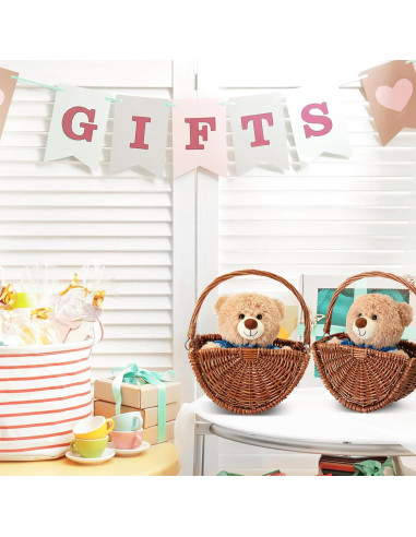 Cestas de Mimbre para Niña de Boda Willinglong 2 Pcs 24.4x30.9cm