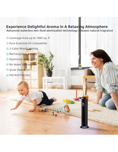 Difusor de Aromas Inalámbrico 2ndAroma HM002 Negro 1000 m