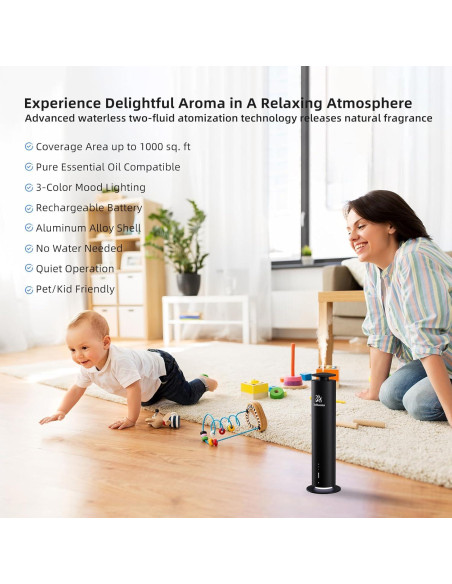 Difusor de Aromas Inalámbrico 2ndAroma HM002 Negro 1000 m