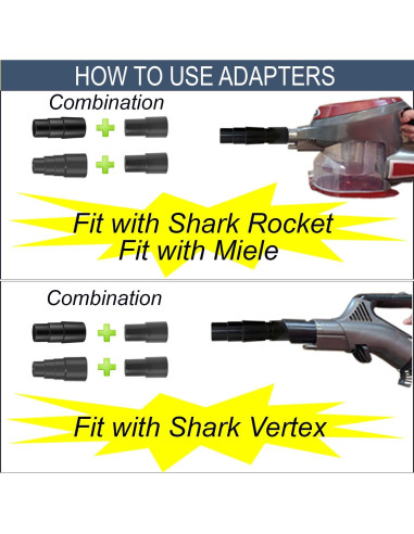 Kit Adaptador Aspiradora GHAMADE para Shark y Miele 32/35mm