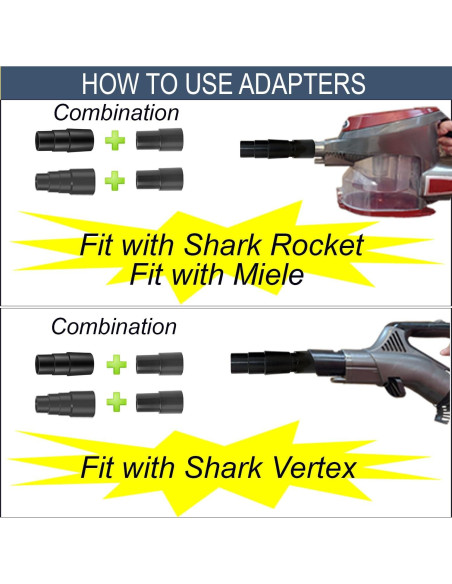 Kit Adaptador Aspiradora GHAMADE para Shark y Miele 32/35mm