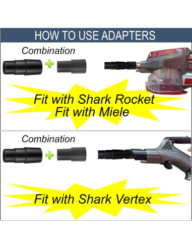 Kit Adaptador Aspiradora GHAMADE para Shark y Miele 32/35mm