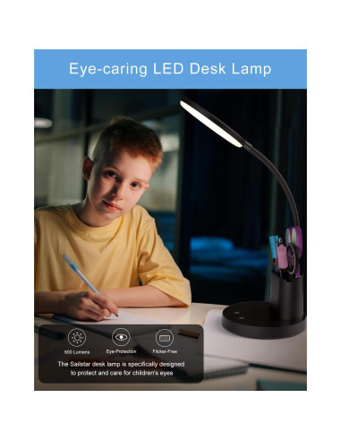 Lámpara de Escritorio LED Sailstar Negra, Regulable 3 Modos 800LM