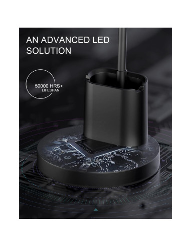 Lámpara de Escritorio LED Sailstar Negra, Regulable 3 Modos 800LM