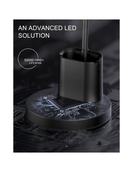 Lámpara de Escritorio LED Sailstar Negra, Regulable 3 Modos 800LM