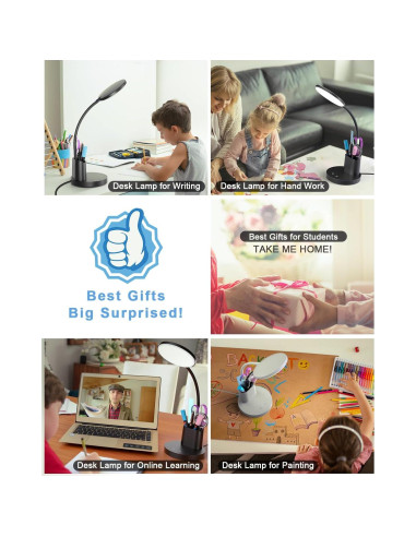 Lámpara de Escritorio LED Sailstar Negra, Regulable 3 Modos 800LM