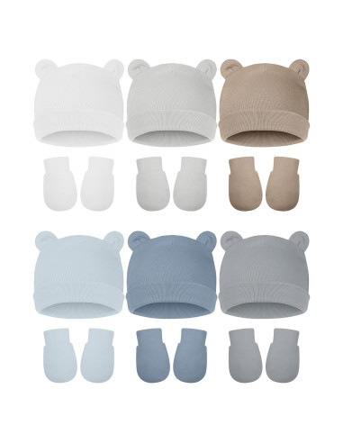 Conjunto de Gorros y Manoplas Geyoga para Bebés 0-12 Meses