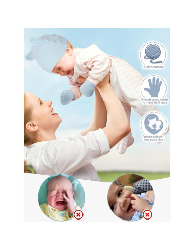 Conjunto de Gorros y Manoplas Geyoga para Bebés 0-12 Meses