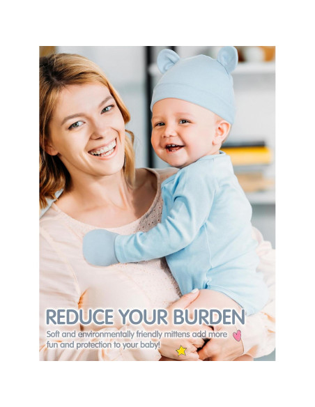 Conjunto de Gorros y Manoplas Geyoga para Bebés 0-12 Meses