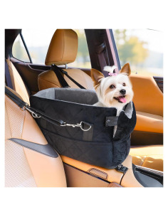 Asiento de coche para perros ZhuPolly negro 42x24x22 cm