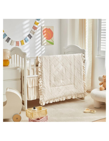 Juego de Ropa de Cuna 3 Piezas UOZZI BEDDING Boho Crema