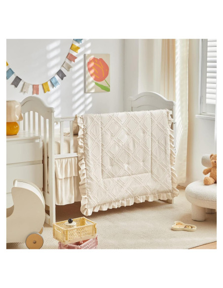 Juego de Ropa de Cuna 3 Piezas UOZZI BEDDING Boho Crema