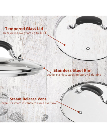 Tapa de vidrio templado WishDirect 9.1" para olla 6 qt