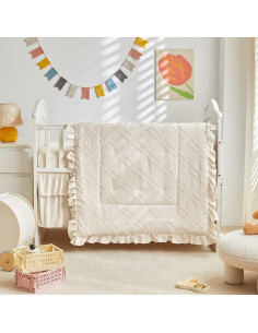 Juego de Ropa de Cuna 3 Piezas UOZZI BEDDING Boho Crema 2