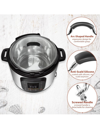 Tapa de vidrio templado WishDirect 9.1" para olla 6 qt