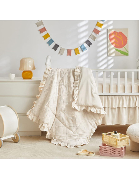 Juego de Ropa de Cuna 3 Piezas UOZZI BEDDING Boho Crema