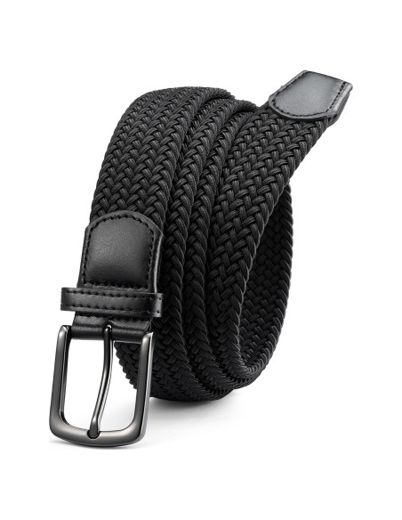 Cinturón elástico CHAOREN para hombres 3.5cm ajustable gris/negro