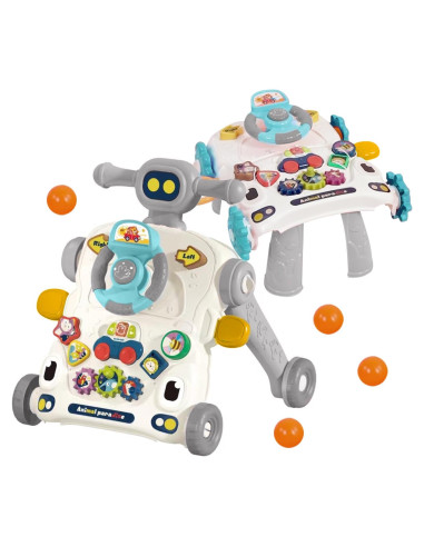Andador 3 en 1 para Bebés Gris - Mesa de Juegos y Juguete