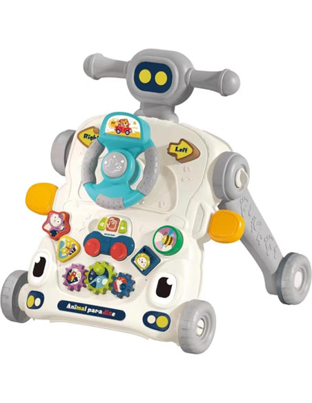 Andador 3 en 1 para Bebés Gris - Mesa de Juegos y Juguete