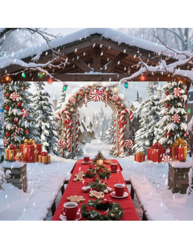 Banner Cubierta de Puerta de Garaje Navidad FuWeave 2.13x4.88m