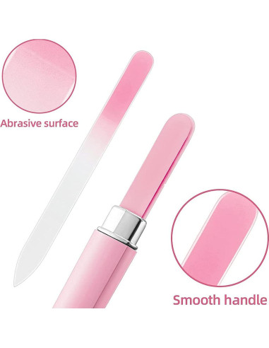 Set de 5 limas de uñas de vidrio QRWT con estuche protector