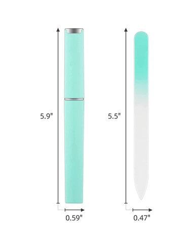 Set de 5 limas de uñas de vidrio QRWT con estuche protector